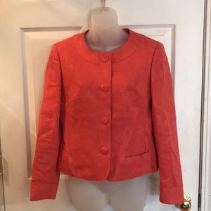 Talbot’s Suit Jacket, Orange Salmon, Jacquard, Professional, Easter, size 6 EUC